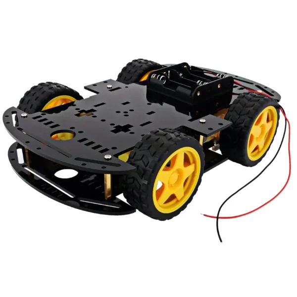 4WD Black Acrylic Robot Car Chassis (Imported) - Image 3
