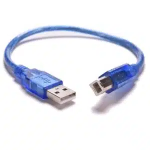 USB cable compatible with Arduino UNO and MEGA boards for programming and data transfer.