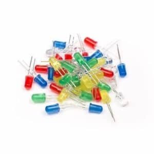 5mm LEDs in assorted colors for indication, lighting, and DIY electronics projects.