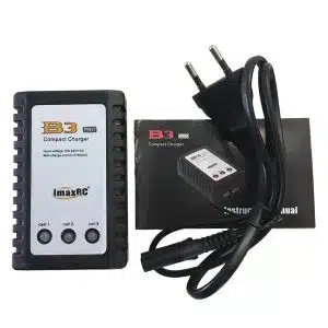 B3 compact LiPo battery charger with LED indicators, lightweight design for fast and safe charging of 2S and 3S LiPo batteries.