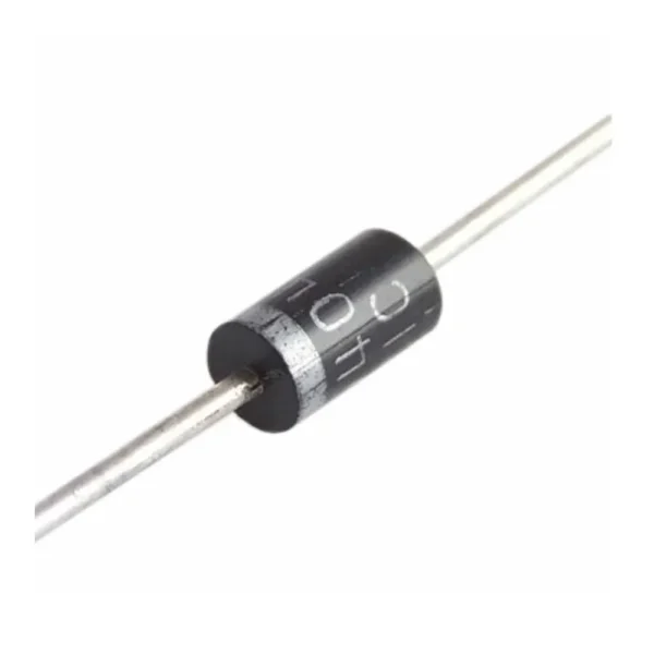1N4007 rectifier diode, 1000V 1A, used for converting AC to DC and protecting circuits in electronics projects.