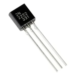 2N2222 NPN transistor, 60V 0.8A, general-purpose transistor for switching and amplification in electronics projects.
