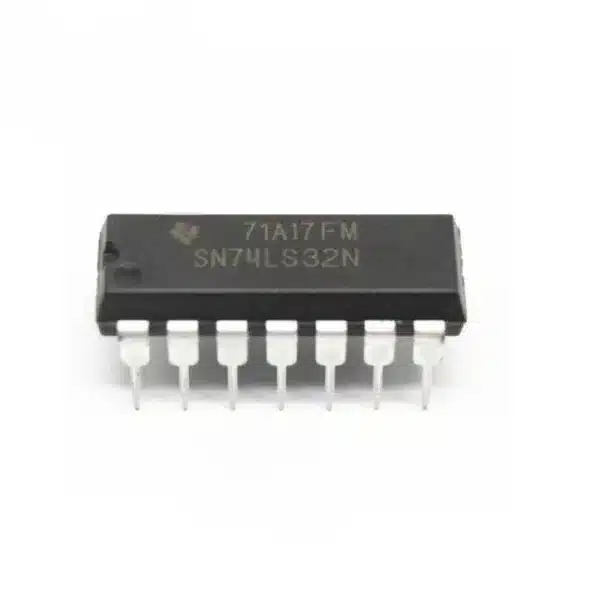 7432 quad 2-input OR gate IC in DIP package, digital logic IC for building combinational circuits and performing OR operations.