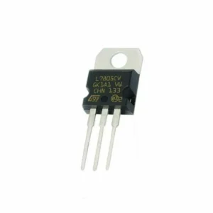 L7805 voltage regulator, DC-DC linear regulator providing stable 5V output for electronics and microcontroller projects.
