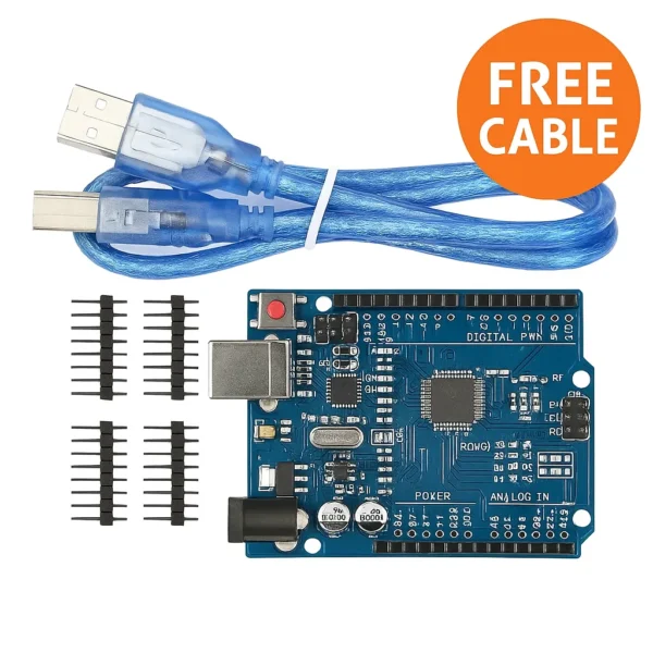Arduino Uno R3 SMD Board with Free USB Cable