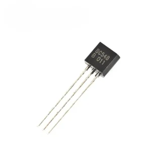 BC548 NPN transistor, 30V 0.1A, general-purpose low-power transistor for switching and amplification in electronics projects.