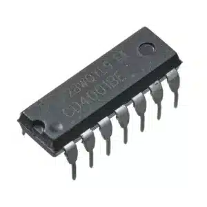 CD4001 quad 2-input NOR gate IC in DIP package, digital logic IC for building combinational circuits and performing NOR operations.