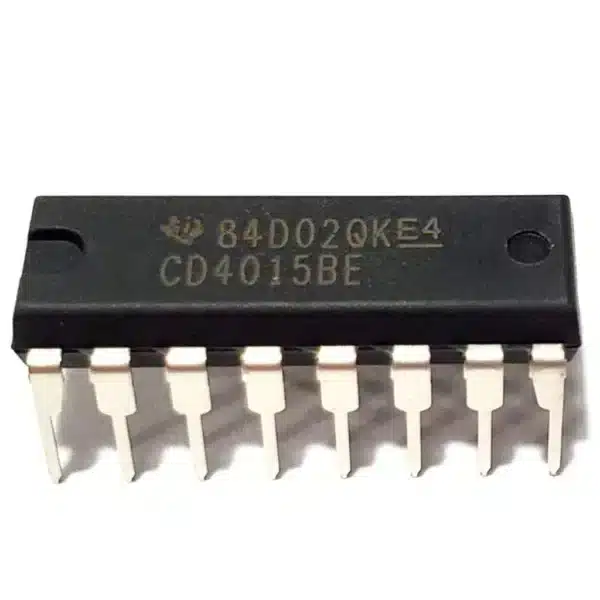 CD4015 dual 4-stage shift register IC in DIP package, digital IC for serial-to-parallel and parallel-to-serial data conversion.