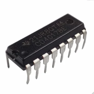 CD4017 decade counter IC in DIP package, digital IC for counting and sequential logic applications in electronics projects.