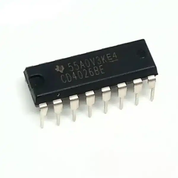 CD4026 7-segment counter IC in DIP package, digital IC for counting and driving 7-segment displays in electronic projects.