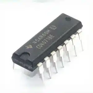 CD4071 quad 2-input OR gate IC in DIP package, digital logic IC for building combinational circuits and performing OR operations.