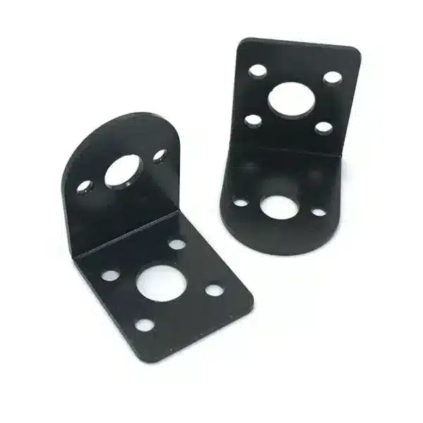 DC motor brackets, metal mounting brackets for securely attaching DC motors in robotics and DIY projects.