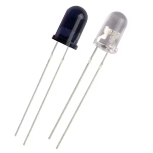 5mm IR LED transmitter and receiver pair, infrared optical components for distance sensing, obstacle detection, and remote control projects.