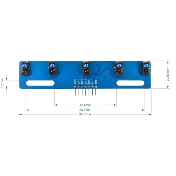 TCRT5000 5-Channel IR Sensor Line Tracking Module - Image 2