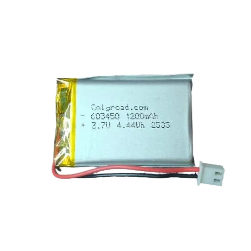 3.7V 1200mAh 603450 4.44Wh LiPo Rechargeable Battery