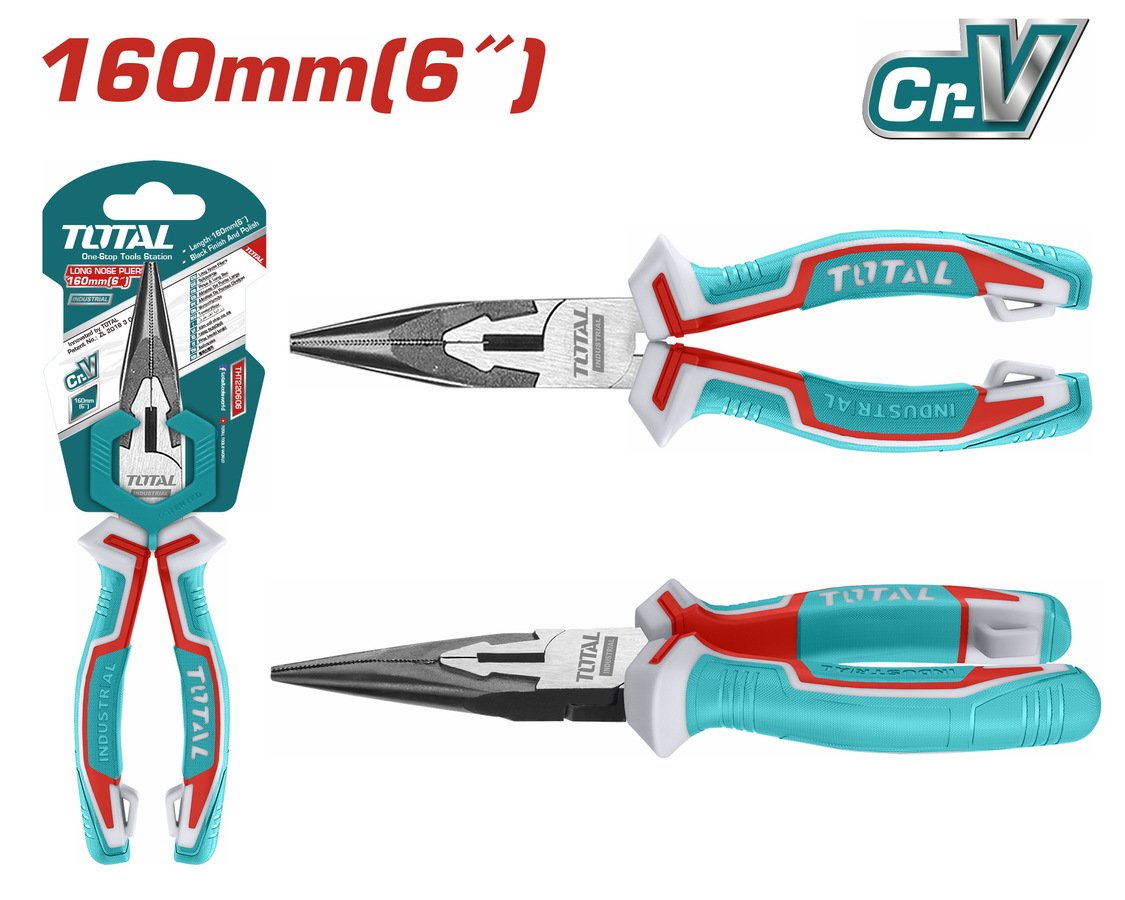 TOTAL LONG NOSE PLIER 160mm (THT220606)