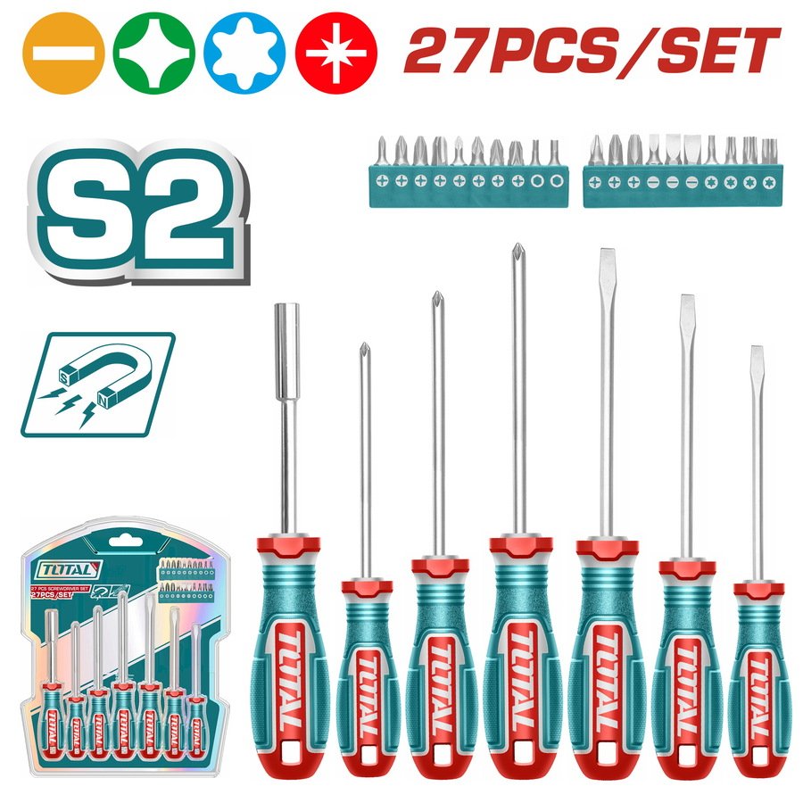 TOTAL 27 Pcs Screwdriver set S2 (TKSDS2726)