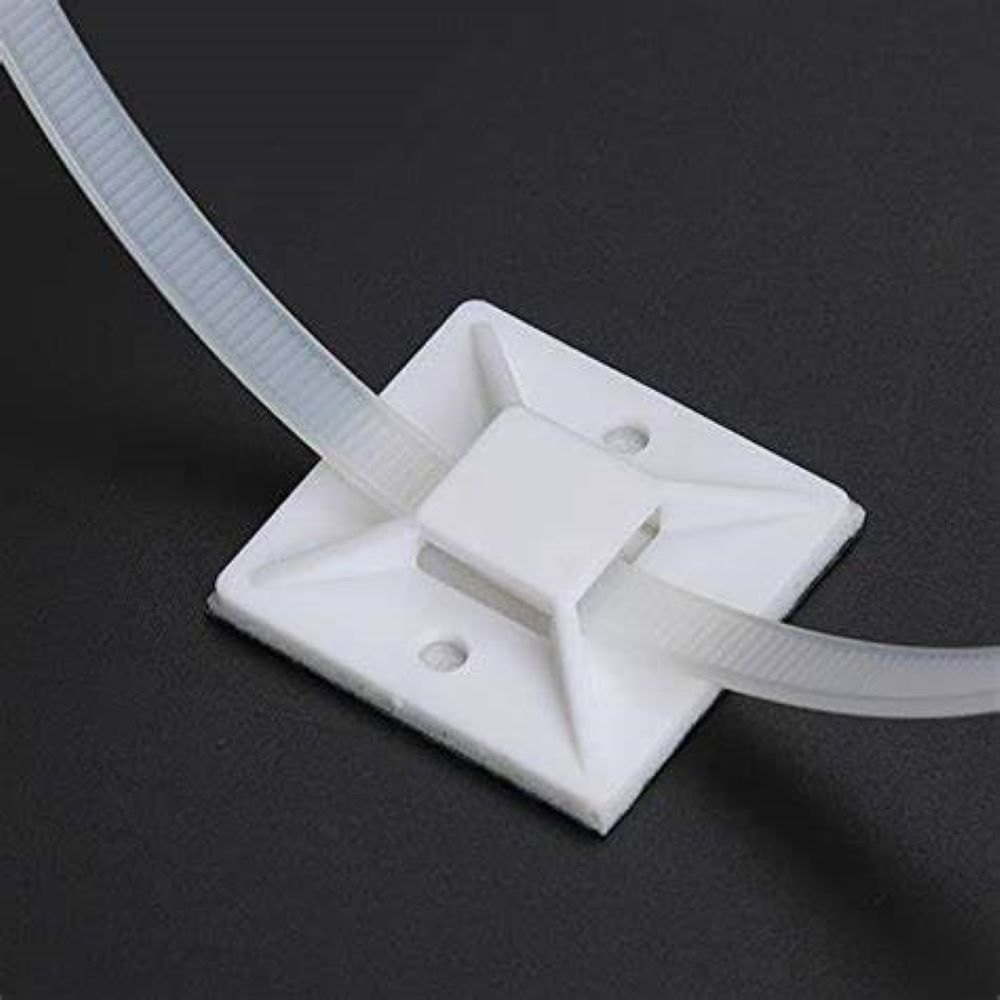 Self Adhesive Cable Tie Mounts Wire Base Holders 21mm x 21mm
