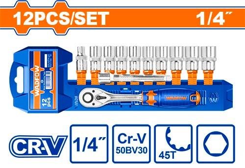 WST4212 12 Pcs 1/4" socket set