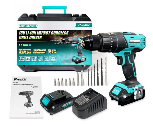 PT-1801G Pro'skit 18V Li-Ion Impact Cordless Drill Driver