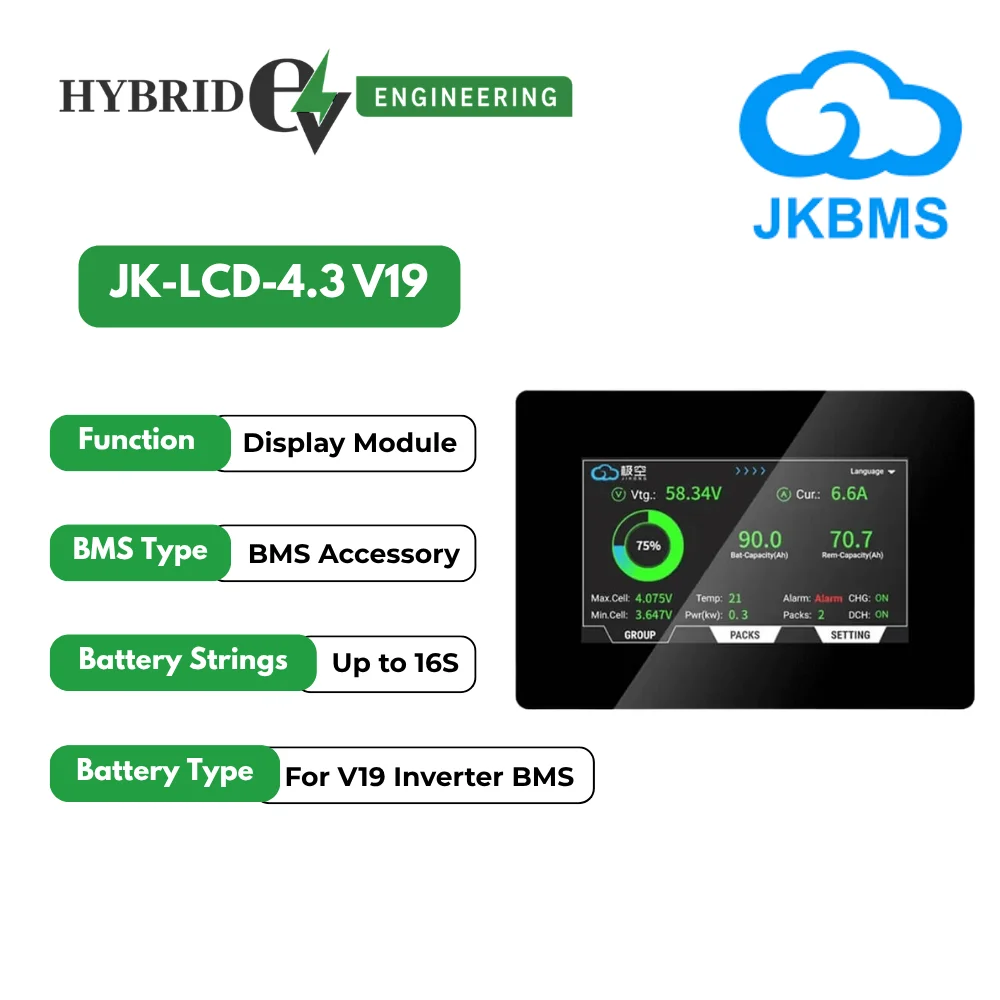 JK 4.3 Inch LCD Display V19 for Inverter BMS Units