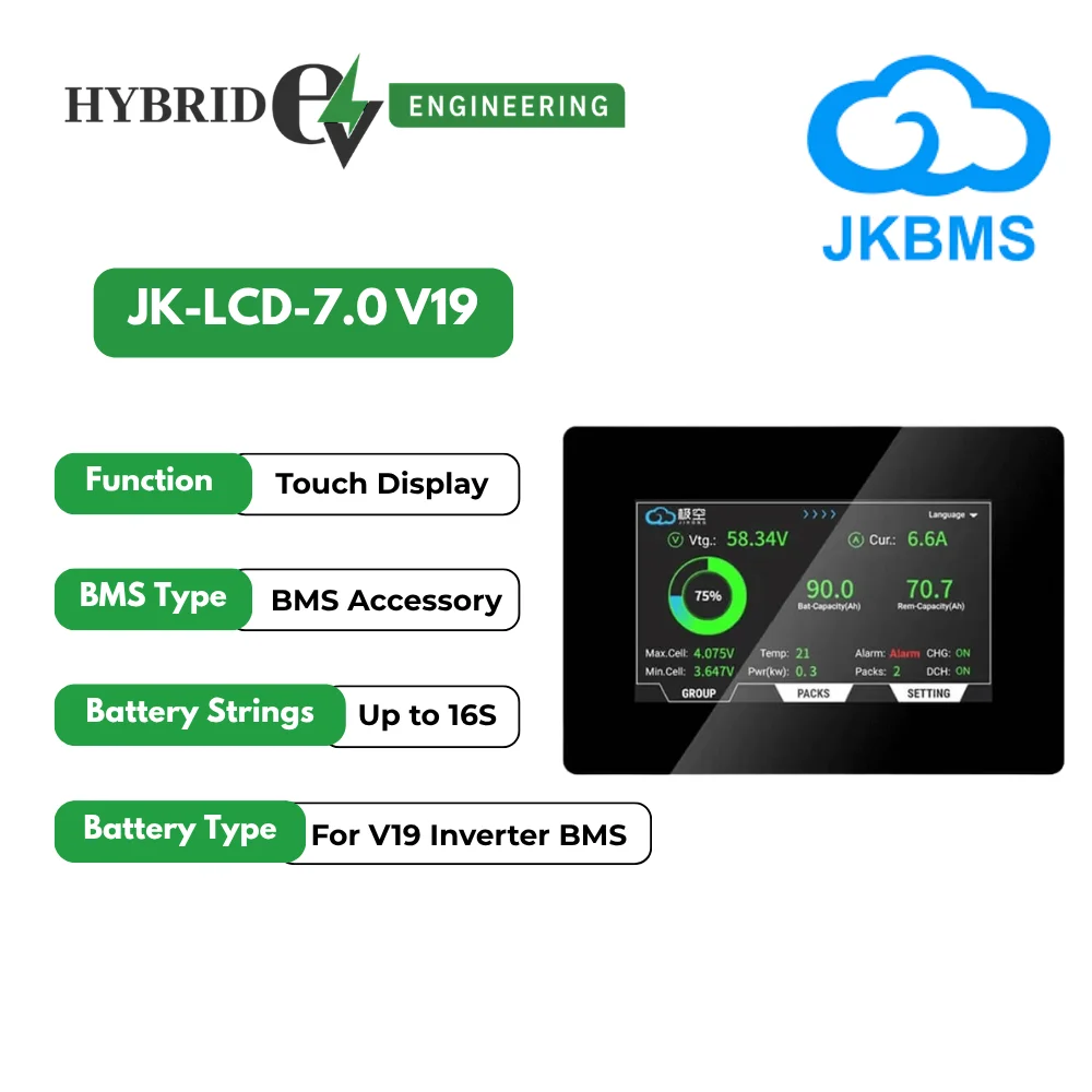 JK 7 Inch LCD Touchscreen Display V19 for Inverter BMS Units