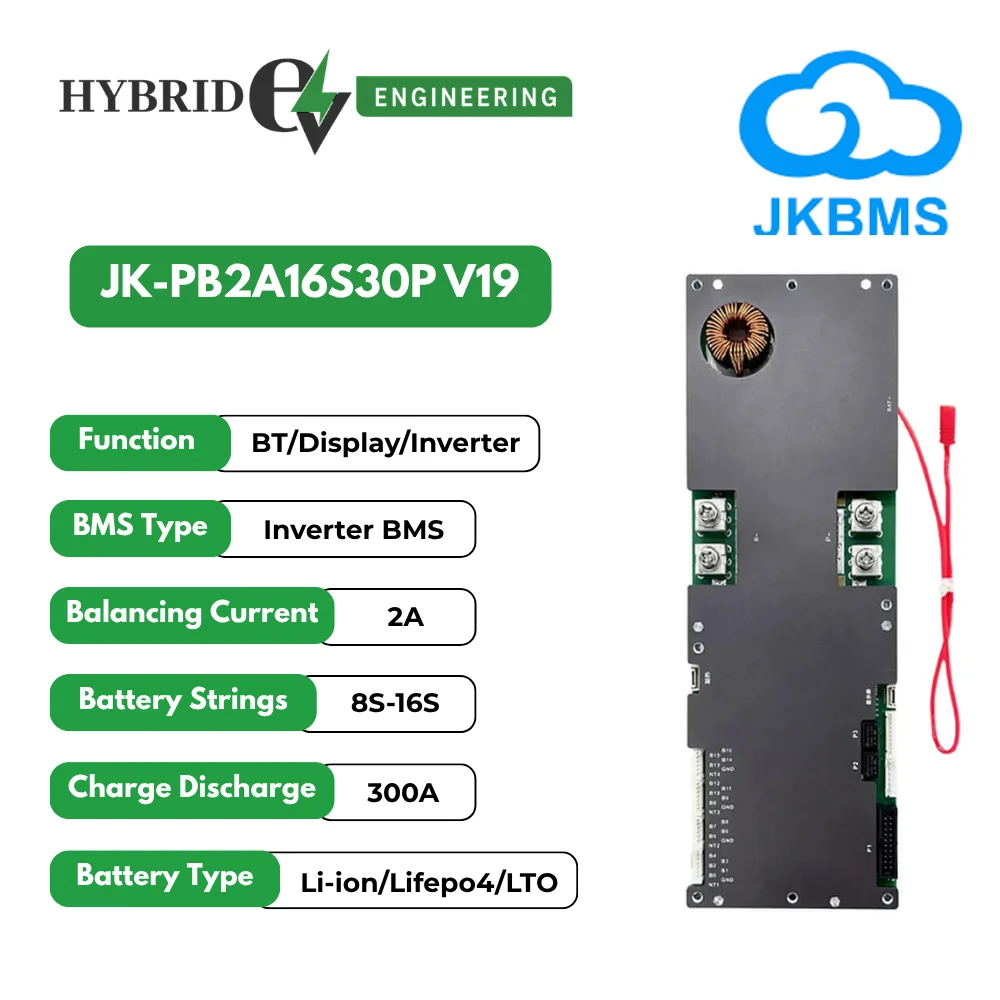 JK Inverter BMS V19 8S to 16S 2A 300A Flagship Smart BMS for Solar