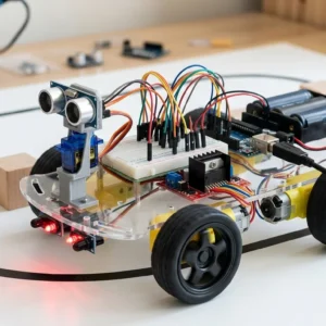 Smart Obstacle Avoidance with Line Following 4wd Robot (Unassembled)