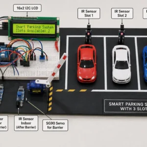 Smart Parking System with 3 Parking Slots using Arduino (Unassembled)