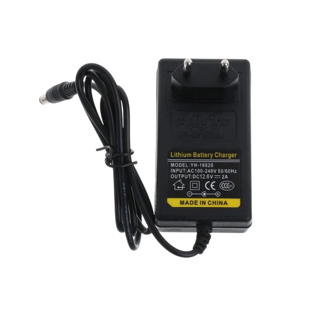 12.6V 2A Lithium-Ion Battery Auto Cutoff Charger with LED Indicator